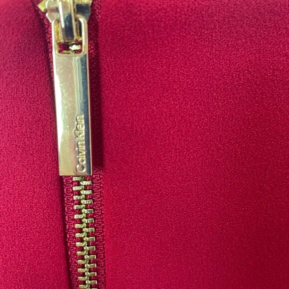 Calvin Klein Women’s Red Bell Sleeve Sheath Dress Stylish Chic Sz 4 - Picture 4 of 9